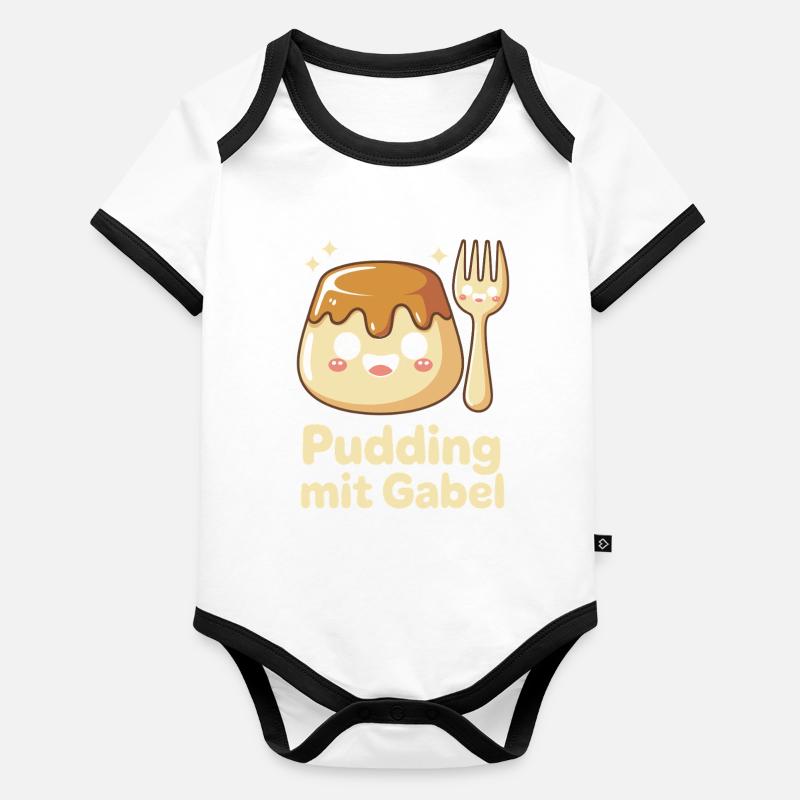 Pudding à la fourchette Body Bébé bio contrasté manches courtes