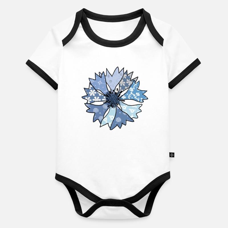 bunte_Kornblume Body Bébé bio contrasté manches courtes