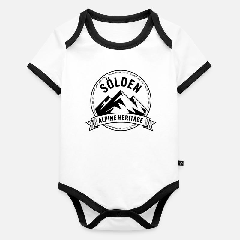 Sölden - Souvenir Design Body Bébé bio contrasté manches courtes