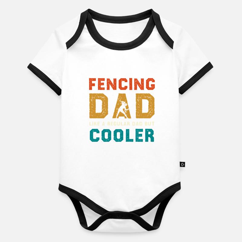 Fencing Dad Cooler Organic Baby Contrasting Bodysuit