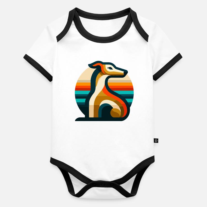 Galgo Logo No2 Body Bébé bio contrasté manches courtes