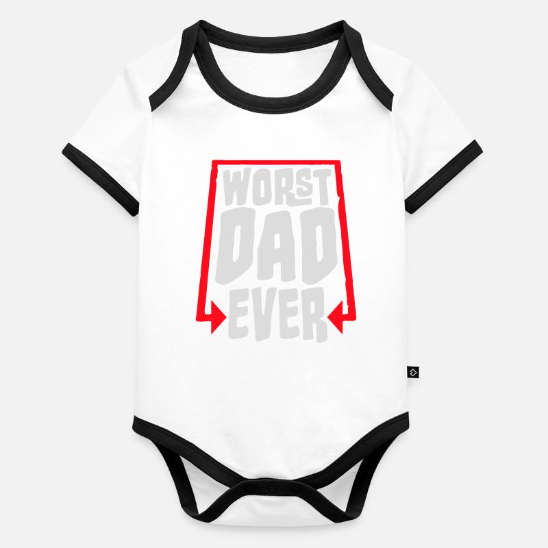 Worst Dad Ever Lustig Sarkastisch Vatertag Papa Baby Bio-Kurzarm-Kontrastbody