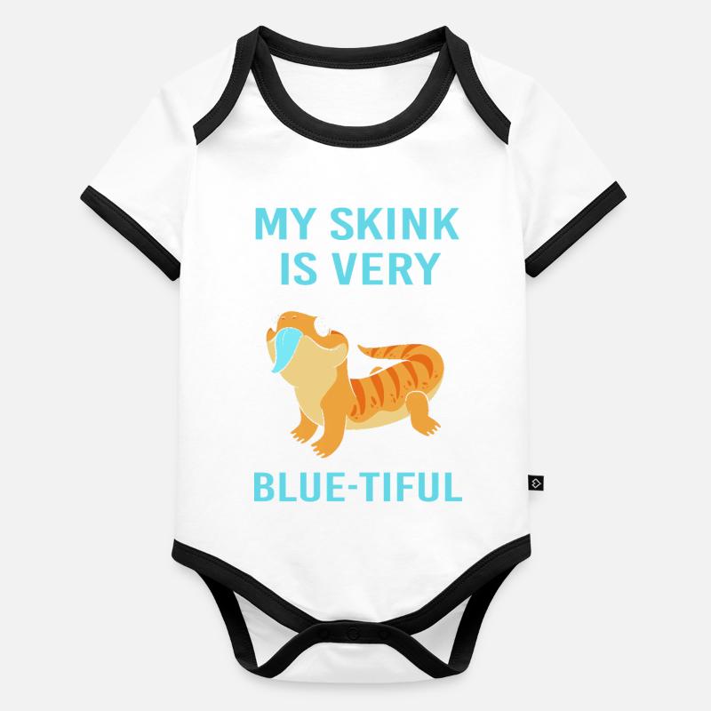 Lizard Blue Tongue Organic Baby Contrasting Bodysuit