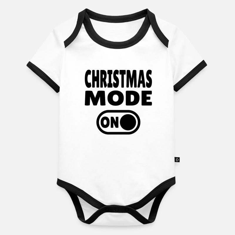 Mode Noël activé - dictons de Noël amusants Body Bébé bio contrasté manches courtes