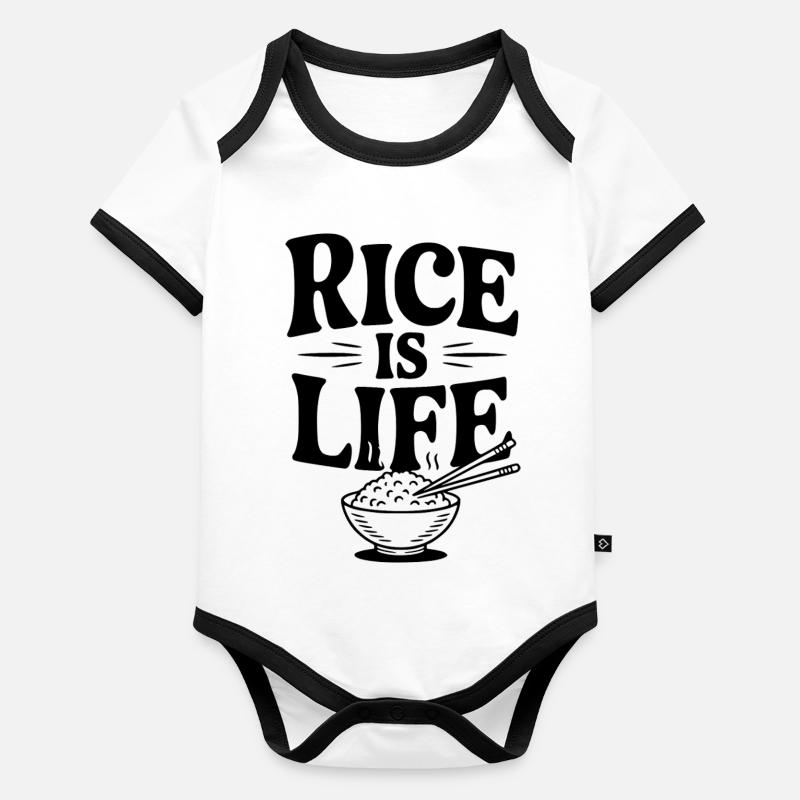 Reis ist Leben Baby Bio-Kurzarm-Kontrastbody