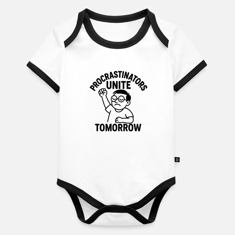 Prokrastination Unite Morgen Baby Bio-Kurzarm-Kontrastbody