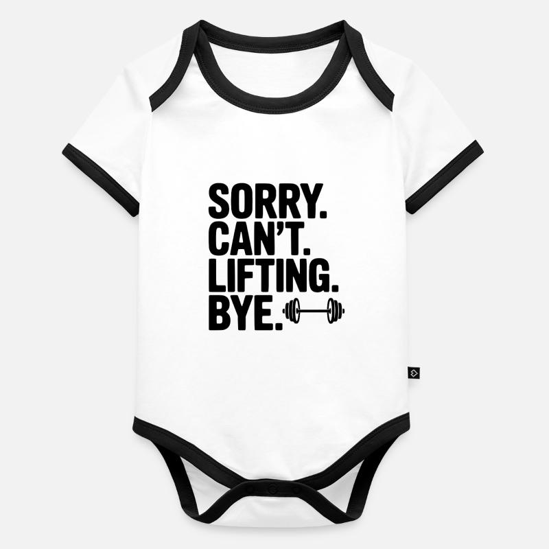 Pardon. Ne. Levage. Au revoir. Body Bébé bio contrasté manches courtes