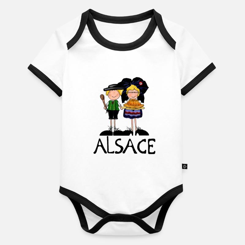 Folk couple Organic Baby Contrasting Bodysuit