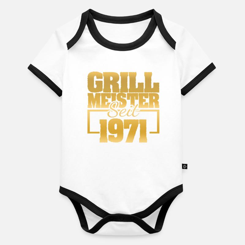 Grilling 1 Organic Baby Contrasting Bodysuit