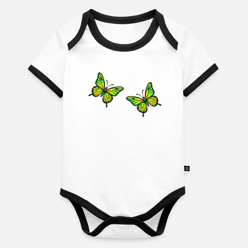 Glowing butterflies Organic Baby Contrasting Bodysuit