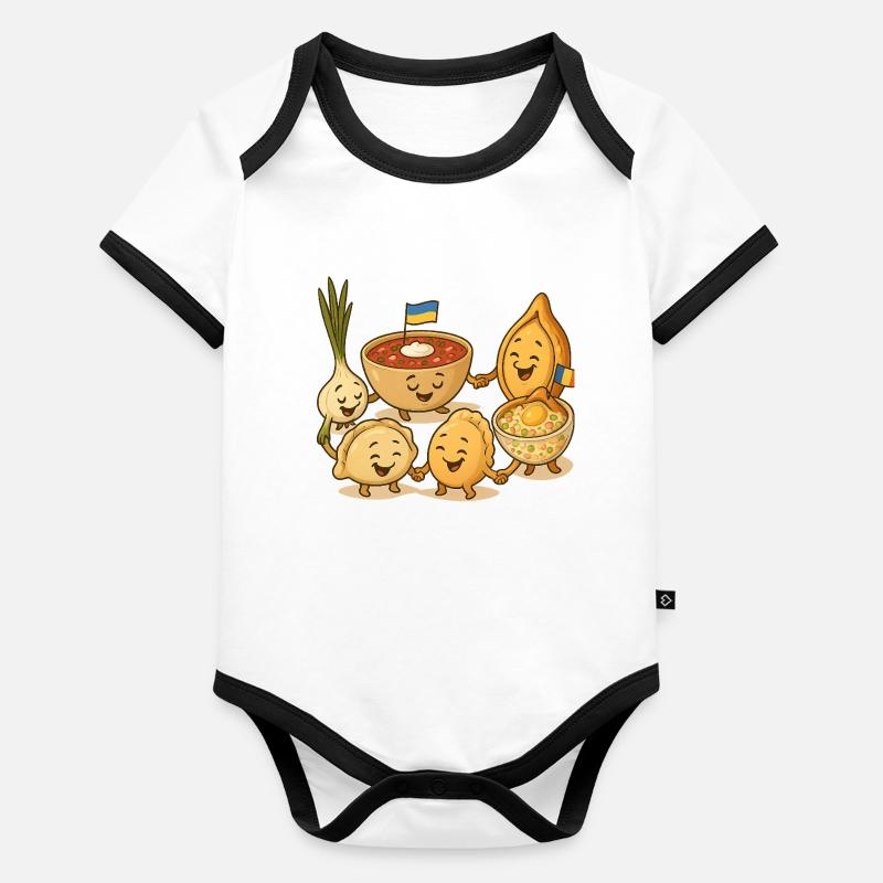 Geschenk der Kulturen Baby Bio-Kurzarm-Kontrastbody