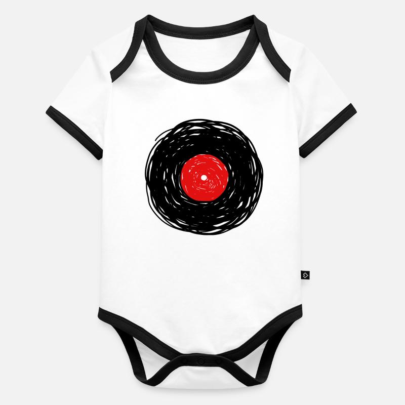Vinyl Album Doodle Lines Sketch Organic Baby Contrasting Bodysuit