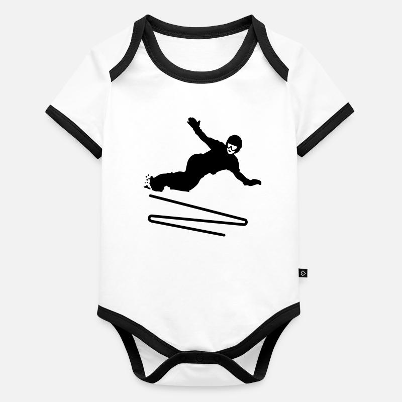 Snowboard Baby Bio-Kurzarm-Kontrastbody