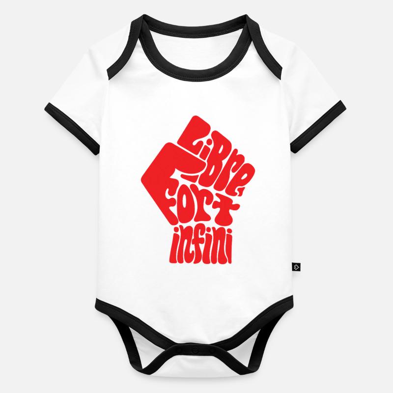 LIBRE FORT hom – lass uns reden. Baby Bio-Kurzarm-Kontrastbody
