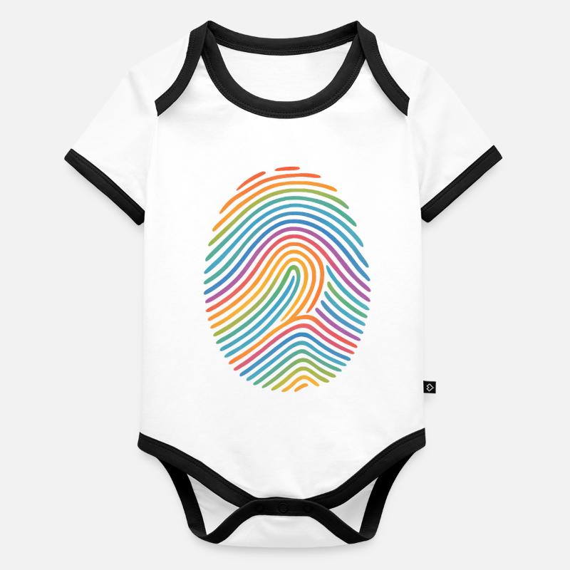 Rainbow Fingerprint Pattern | Diversity Organic Baby Contrasting Bodysuit