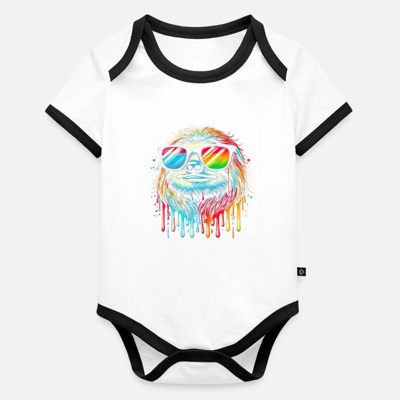 Sloth Sloth Art Lazy Sloth Fan Organic Baby Contrasting Bodysuit