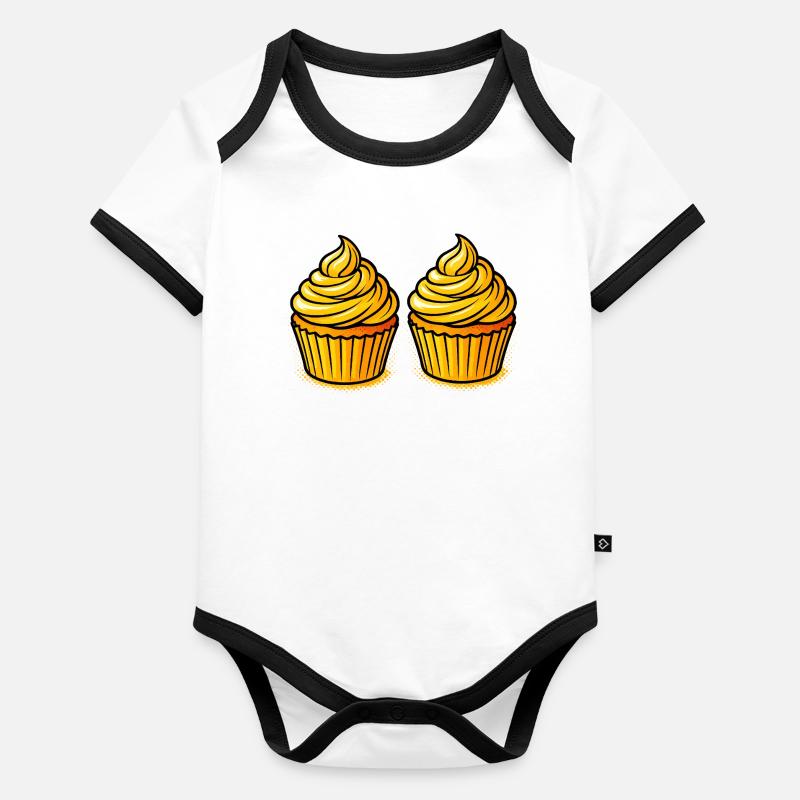 Petits gâteaux Body Bébé bio contrasté manches courtes