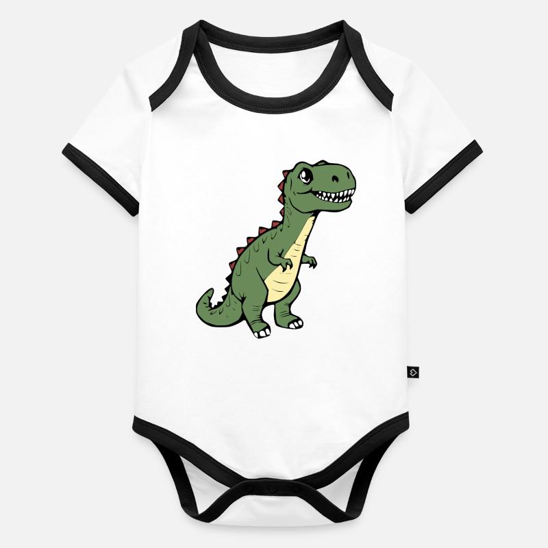 Dinosaurier Baby Bio-Kurzarm-Kontrastbody