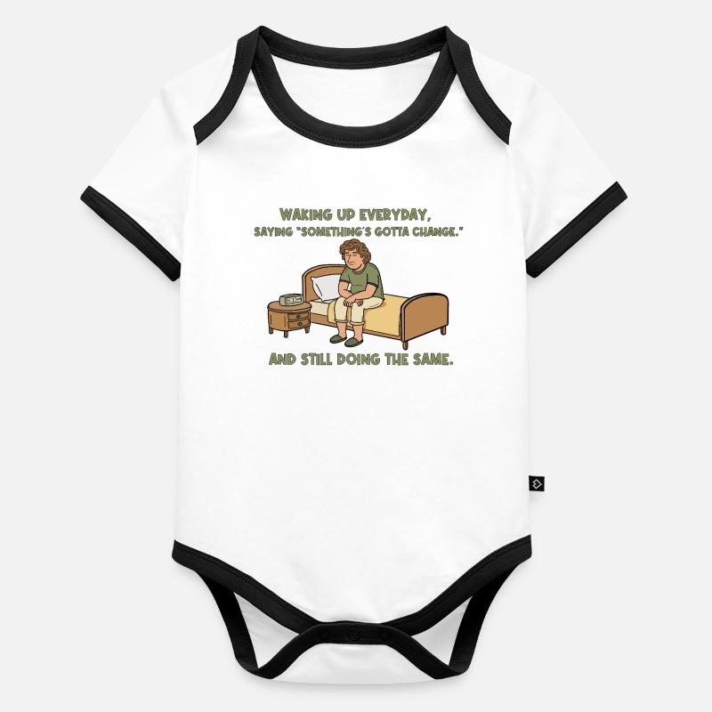 Wach und doch festgefahren Baby Bio-Kurzarm-Kontrastbody