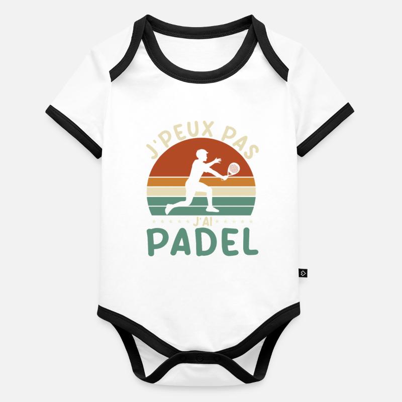 Je peux pas j ai padel Body Bébé bio contrasté manches courtes