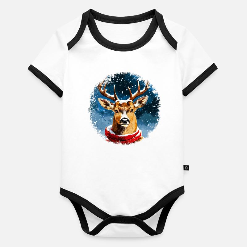 Style du cerf Body Bébé bio contrasté manches courtes