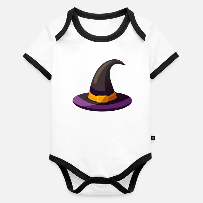 Chapeau de sorcière Body Bébé bio contrasté manches courtes