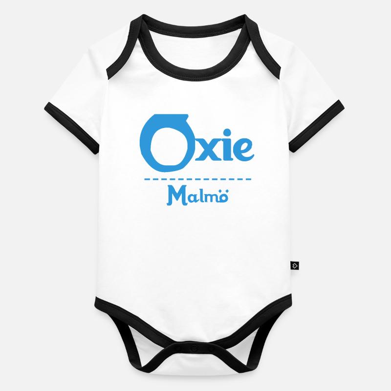 Oxie – Malmö Sky Blue Design Baby Bio-Kurzarm-Kontrastbody