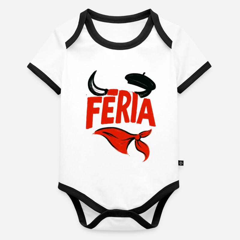 Féria - Pays Basque Body Bébé bio contrasté manches courtes