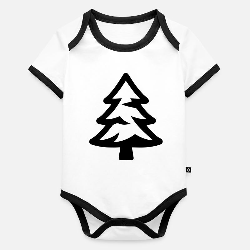 Sapin des forêts symbole de conifères Body Bébé bio contrasté manches courtes