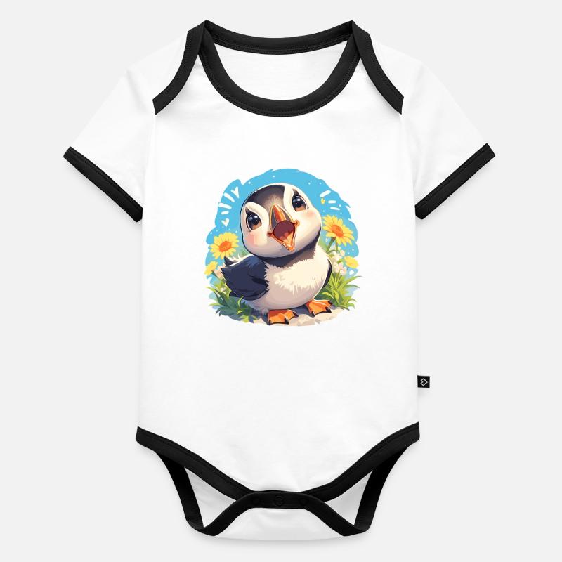 Puffin Papageientaucher Baby Bio-Kurzarm-Kontrastbody