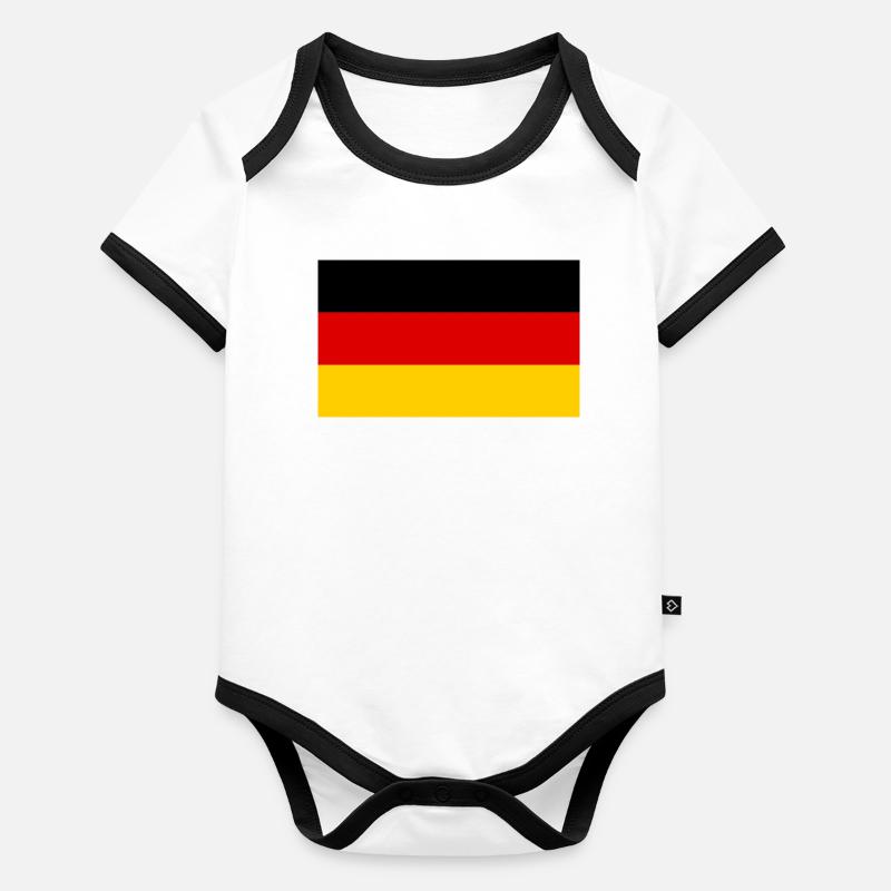 Deutsches Flaggenmuster im minimalistischen Design Baby Bio-Kurzarm-Kontrastbody