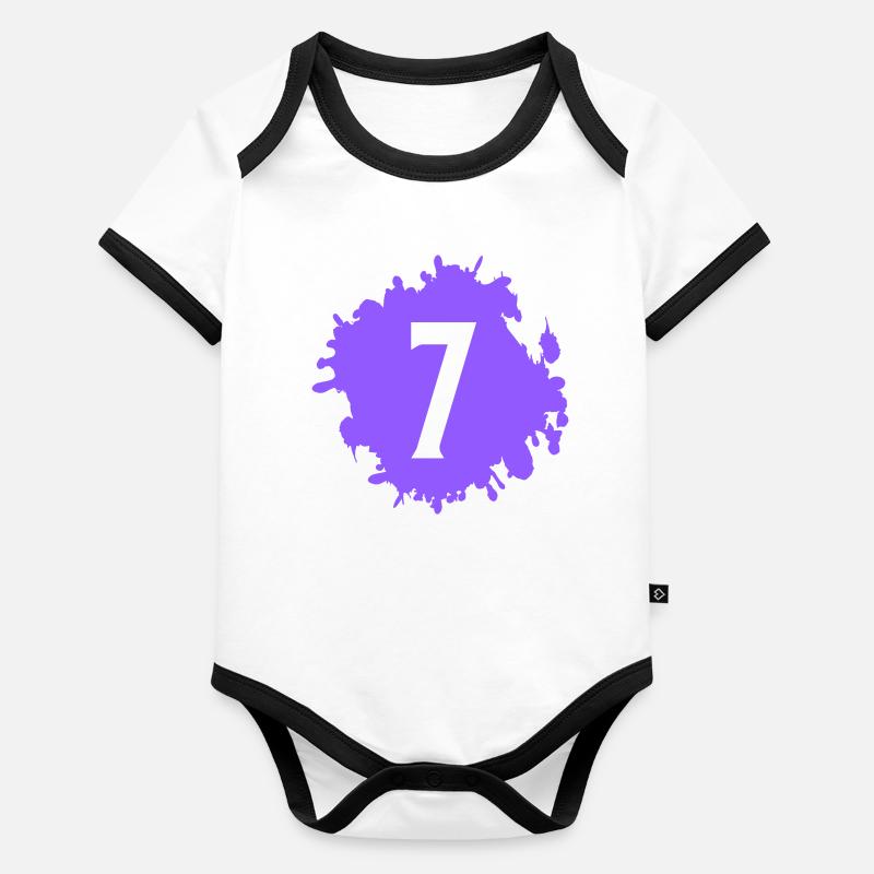 Lila Tinten Sieben Splash Baby Bio-Kurzarm-Kontrastbody