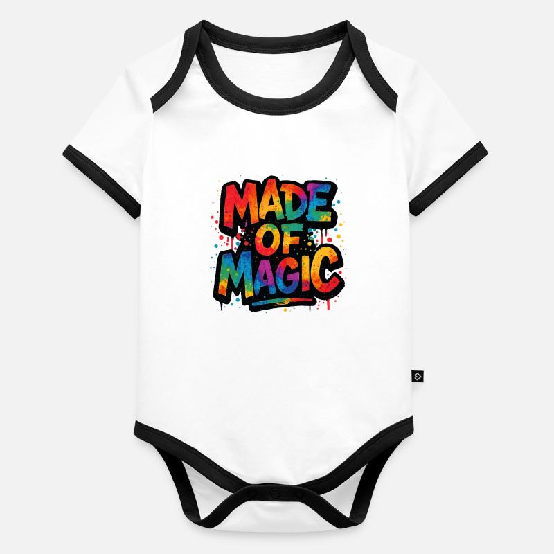 Fait de magie Body Bébé bio contrasté manches courtes