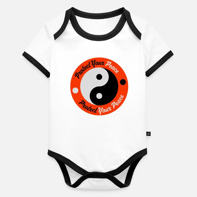 Protect Your Peace Mental Health Mindfulness Organic Baby Contrasting Bodysuit