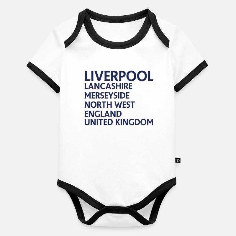 Liverpool – Angleterre Conception des paroles Body Bébé bio contrasté manches courtes