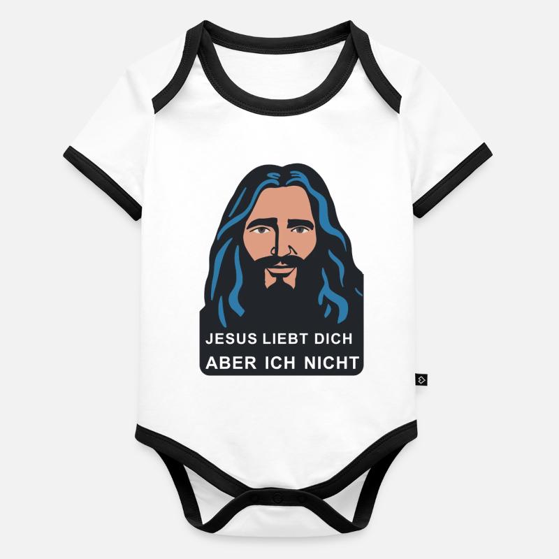 Jésus t’aime, mais pas moi Body Bébé bio contrasté manches courtes