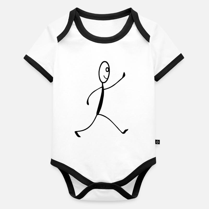 Running figure Organic Baby Contrasting Bodysuit