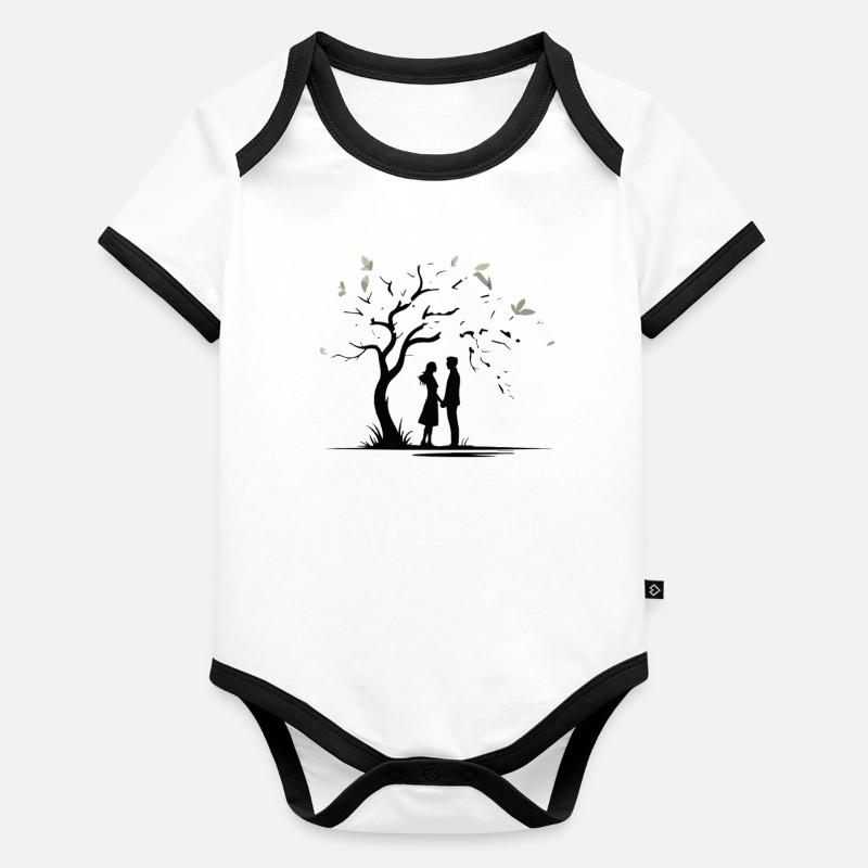 Forever with You Romance Silhouette Baby Bio-Kurzarm-Kontrastbody