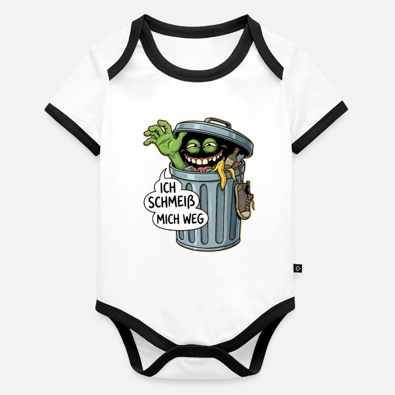 Trash Monster: I'm Throwing Myself Away Organic Baby Contrasting Bodysuit