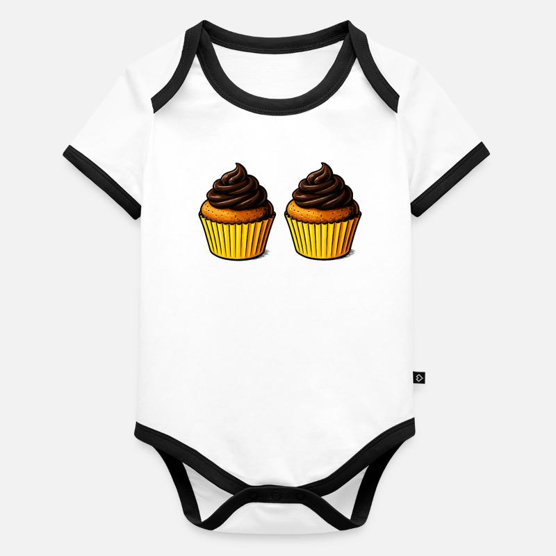 Délice du cupcake Body Bébé bio contrasté manches courtes