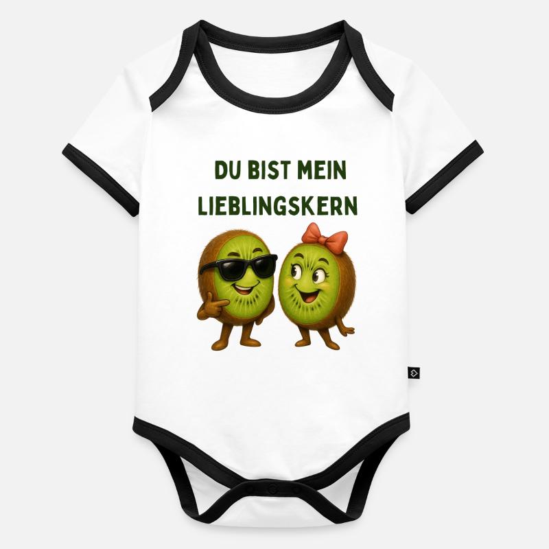 Lieblingskern Kiwis im Stil Baby Bio-Kurzarm-Kontrastbody