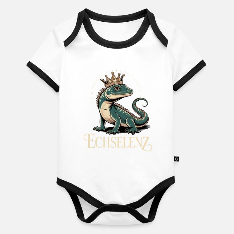 Lizard Funny Lizard - Organic Baby Contrasting Bodysuit - 