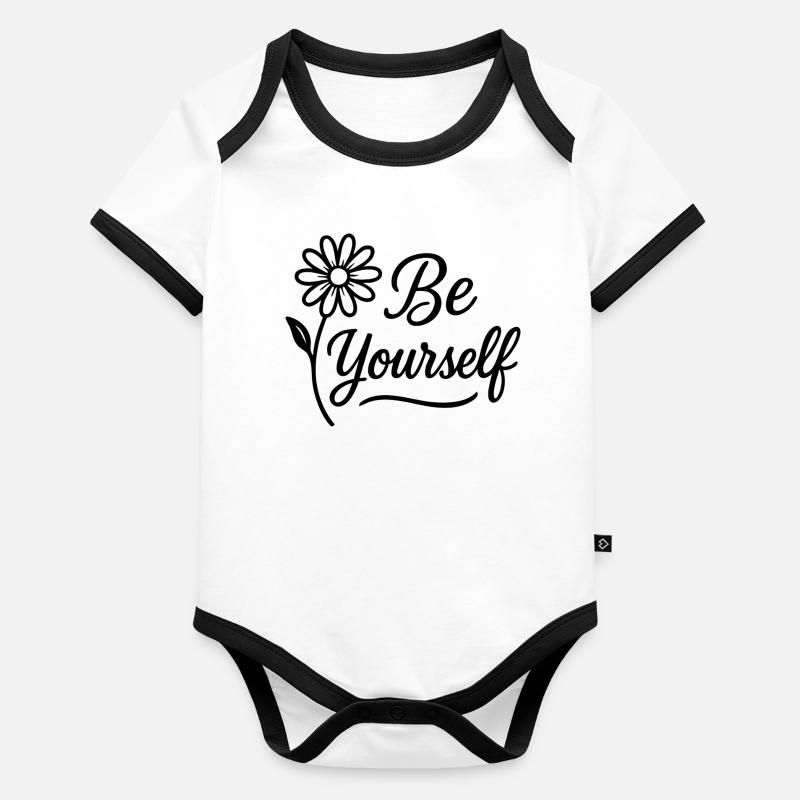 Soyez vous-même Body Bébé bio contrasté manches courtes