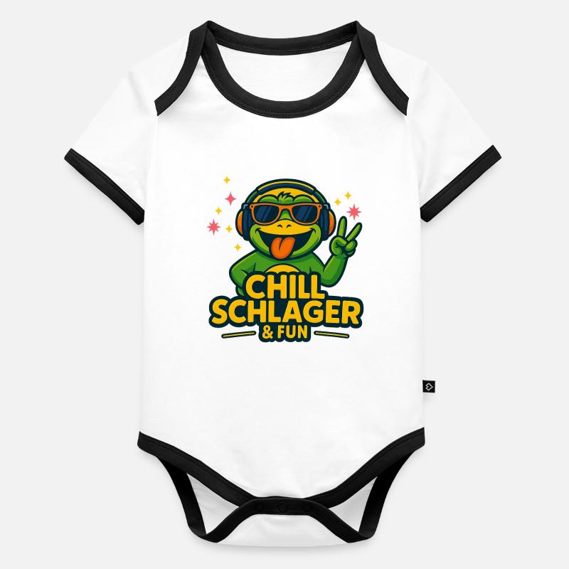 Chill Schlager & Fun – Gute-Laune Vibes Baby Bio-Kurzarm-Kontrastbody