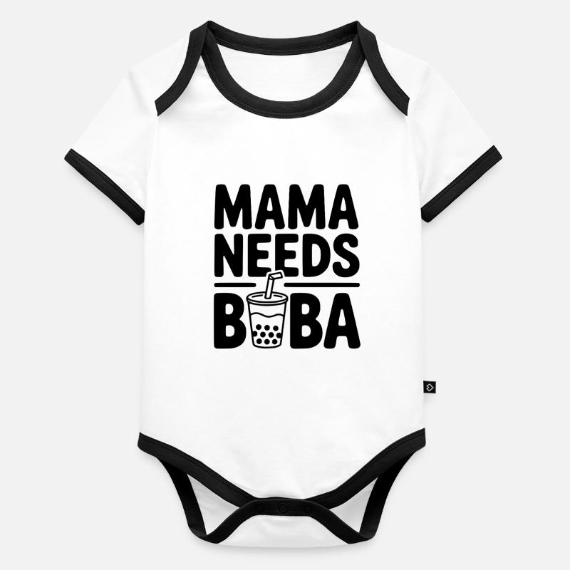 Mama braucht Boba Baby Bio-Kurzarm-Kontrastbody