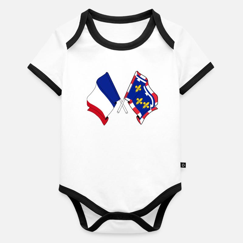Centre-Val de Loire & Frankreich Baby Bio-Kurzarm-Kontrastbody