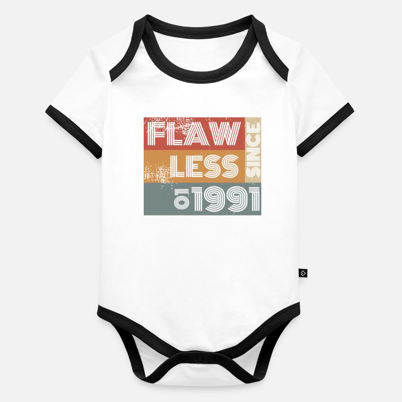 35. Birthday Flawless since 01/1991 Organic Baby Contrasting Bodysuit