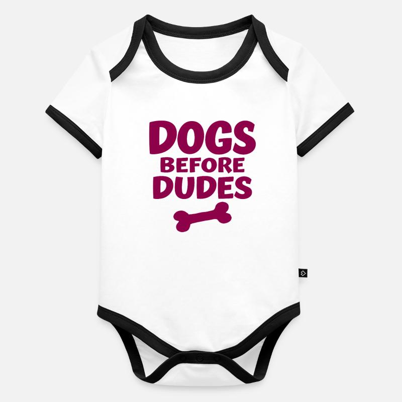 Déclaration d’amour des chiens avant les gars Body Bébé bio contrasté manches courtes