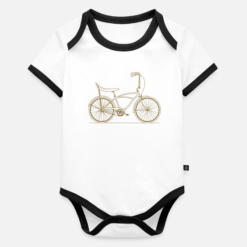 Graphisme de contour de bicyclette Cult Retro Bonanza Body Bébé bio contrasté manches courtes