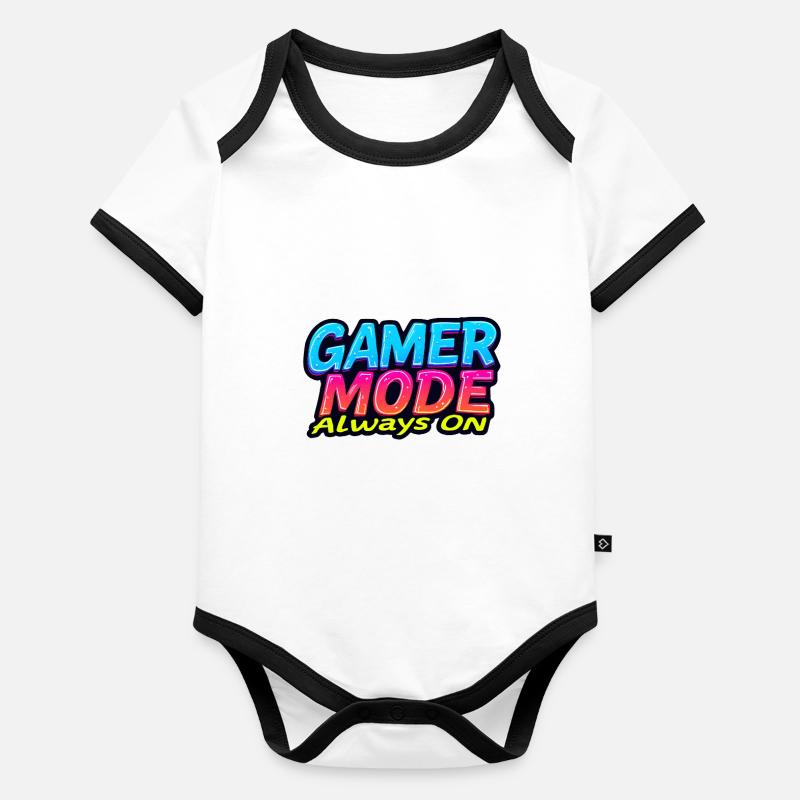 Gamer Mode Always On Organic Baby Contrasting Bodysuit